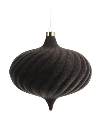 Mocha Spiral Velvet Christmas Bauble 20 cm, Extra Large Tree Ornament