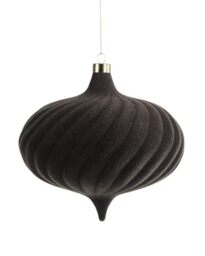 Mocha Spiral Velvet Christmas Bauble 20 cm, Extra Large Tree Ornament