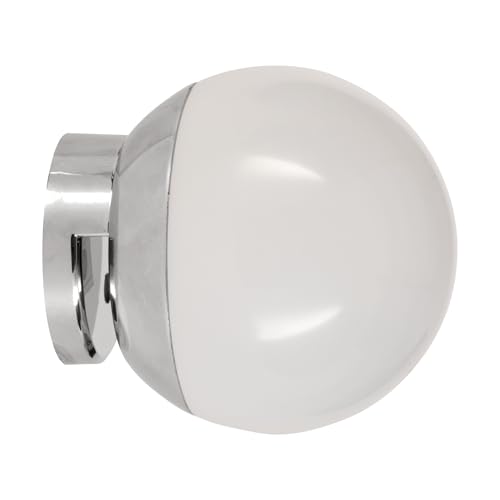 Eglo LED Mirror Light Cerveteri-E, Bathroom Lamp, Clip-On Light, Plastic in Chrome and White, Neutral IP44
