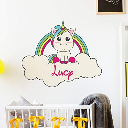 Personalised Name Stickers - Personalised Name Sticker – Children's Room Wall Decoration - 2 Sheets of 30 x 35 cm and 40 x 25 cm – Multi-Coloured