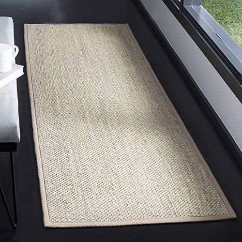 Safavieh Natural Fiber Rug for Living Room, Dining Room, Bedroom - Natural Fiber Collection, Short Pile, in Natural, 76 x 305 cm