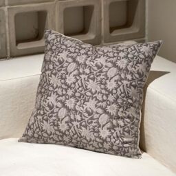 Amor Virisso Throw Pillow Covers 20x20 Floral Block Print Farmhouse Neutral Decorative Accent Throw Pillows 1PC, Light Taupe
