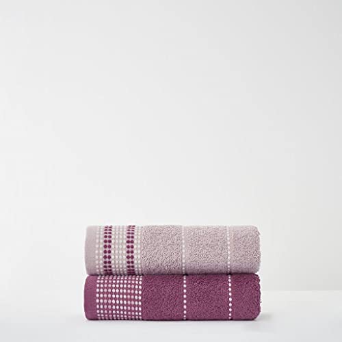 GC GAVENO CAVAILIA 2 Piece Pure 100% Pure Cotton 550 GSM Dalby Hand Towel Set, Premium Quality Soft Comfortable Absorbent, Pink