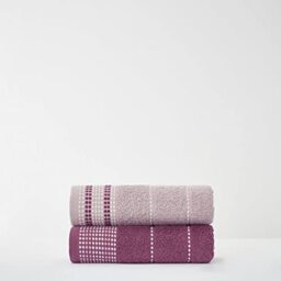 GC GAVENO CAVAILIA 2 Piece Pure 100% Pure Cotton 550 GSM Dalby Hand Towel Set, Premium Quality Soft Comfortable Absorbent, Pink