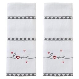 SKL Home Heart in Love Hand Towel Set, 2 Count