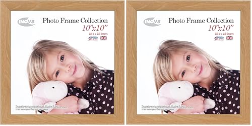 "Inov8 Framing Photo Frame, Wood Effect Lime Oak, 10""x10"" (25.4cm x 25.4cm) (Pack of 2)"