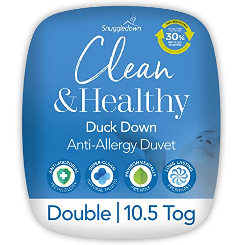 Snuggledown Clean and Healthy Duck Down Double Duvet 10.5 Tog All Year Round Duvet Double Bed
