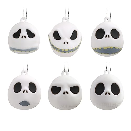 Hallmark Disney Tim Burton's The Nightmare Before Christmas Jack Skellington Heads Miniature Christmas Ornaments, Set of 6