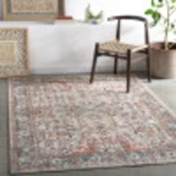 Livabliss Khasab Vintage Rug - Area Rugs Living Room 200x275 cm, Dining Floor, Kitchen, Traditional Multicoloured Boho Easy Care Pile, Bohemian Large Rust, Charcoal, Dusty Pink Rug