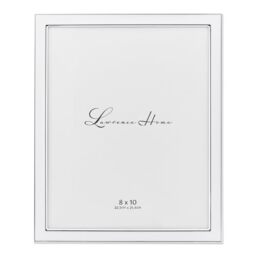Lawrence Frames Silver Plated Metal with White Enamel Picture Frame, 8x10