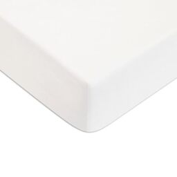 Tommy Hilfiger - Fitted Sheet, White, Satin 110 Thread Count/cm², 100% Combed Cotton, 30 cm Edge, Silky and Breathable, 90 x 200 cm