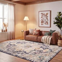 SAFAVIEH Boho Rug for Living Room, Dining Room, Bedroom - Madison Collection, Short Pile, in Black and Gold, 244 X 305 cm
