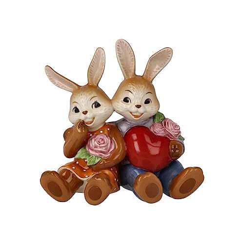 Goebel Rabbit Couple Figurine My Valentine Treasure! Made of Stoneware, Dimensions: 12 x 8 x 12 cm, 66-845-84-1