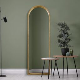 "The Naturalis - Solid Oak Framed Arched Leaner/Wall Mirror 71"" X 24"" (180CM X 60CM) Scandinavian 'Scandi' Inspired, Brown"
