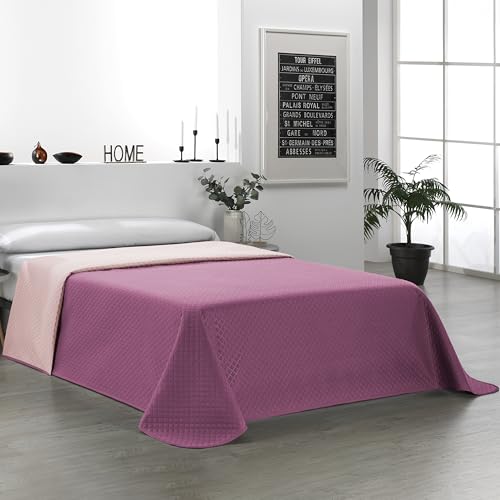 Martina Home Reversible Aubergine Salmon Bedspread to fit 105cm Bed
