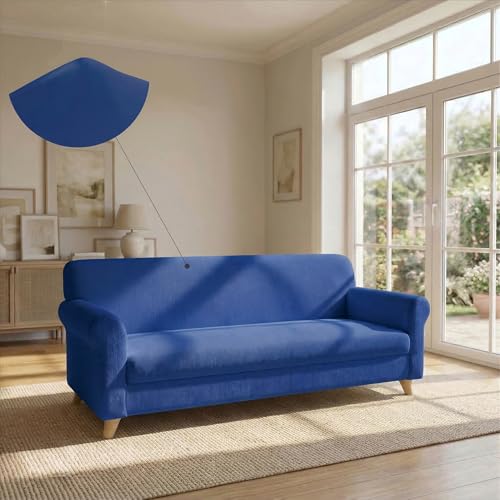 Italian Bed Linen Pi?? Bello bielastic Sofa Cover Royal, 4 Places, Electric Blue, 4 Seats