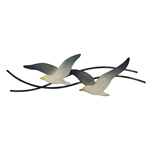 T.I. Design Seagulls Pair Contemporary Coastal Metal Wall Decor