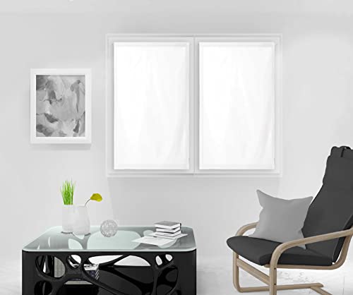 Soleil d'ocre, Dolly Pair of Half Curtain 60 x 120 cm, White