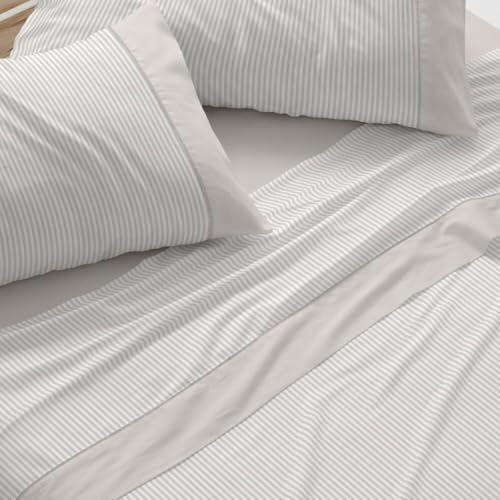 Burrito Blanco - Cotton Bedding Set - Bed 200 cm Design 640 - Color Greige (200x200 cm.)