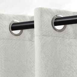 Superior Blackout Curtains, Room Darkening Window Accents, Sunblocking, Thermal, Modern Geometric Waves with Rod Pockets, Curtain Set of 2 Panels, 26 W X 63 L, Ivory
