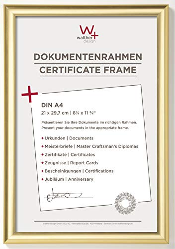 walther design Picture Frame Gold 21 x 29,7 cm (DIN A4) Trendstyle Plastic Frame KP130G