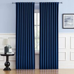 Blackout Curtains, Thermal Insulated, for Widow Treatment, 90 Inches, with Loops on the Back, Bedroom, W 52 x L 90 Inches, 2 Panels