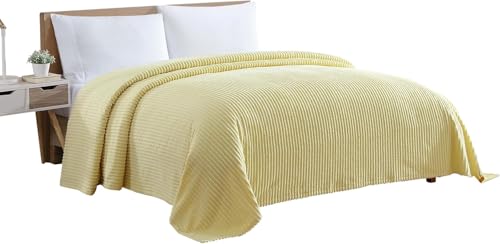 Beatrice Home Fashions Chenille Bedspread, Cotton, Yellow, Full