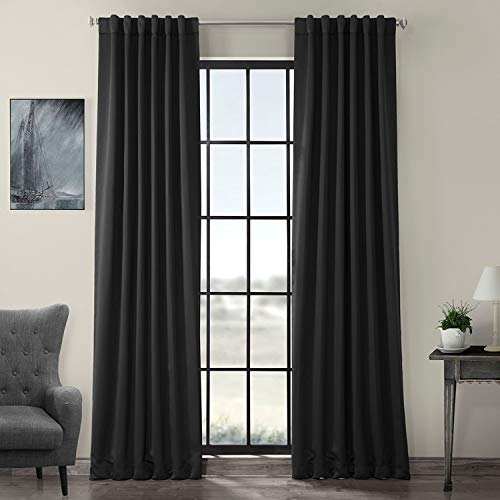 "HPD Half Price Drapes Darkening Curtains 108 Inches Long for Bedroom & Living Room (1 Panel), 50 X 108, Jet Black, Polyester Blend, 50"" W x 108"" L (Pack of 1)"