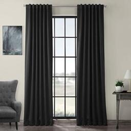 "HPD Half Price Drapes Darkening Curtains 108 Inches Long for Bedroom & Living Room (1 Panel), 50 X 108, Jet Black, Polyester Blend, 50"" W x 108"" L (Pack of 1)"