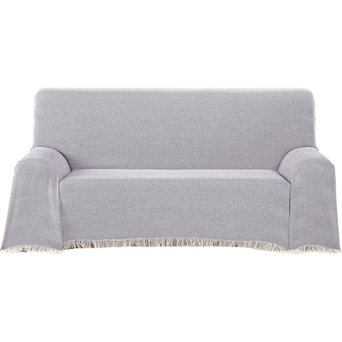 ECOMMERC3 - Multipurpose Bedspread Size 130 x 180 cm for Sofa or Bed ??? Multi-purpose Foulard Extra Soft Touch Lilac Colour