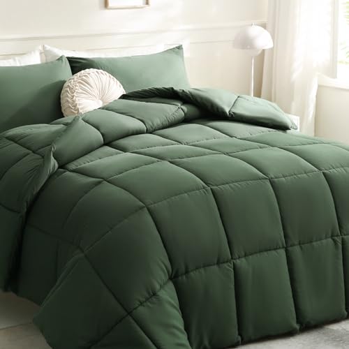 DOWNCOOL Comforters Oversized King Size,Green Duvet Insert,Lightweight - All Season Duvet, Down Alternative Hotel Comforter with Corner Tabs, Oversize King 116x98 Inches