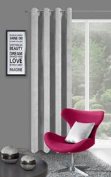 EuroF Irany Modern Vorhange Curtain Polyester 140 x 250 x 1 cm, Polyester, silver, 140 x 250 x 1 cm