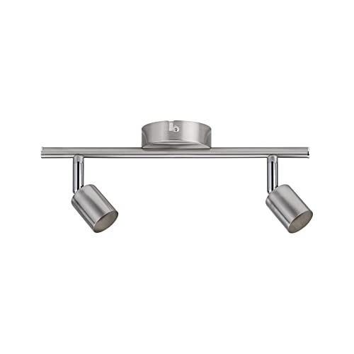Paulmann 66744 Carolina Spotlight spot Without lamp Ceiling lamp max. 2x10 watts Nickel matt Metal GU10