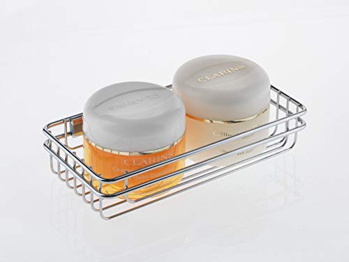 Metaltex 1 Tier Rectangular Bathroom Shelf 22x11x5 cm chrome