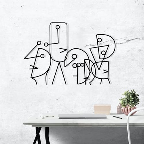 Stylish Black Decorative Metal Wall Accessory, 55.5 x 38 cm, 100% Metal, 1.2 mm Thickness, Perfect for Modern Home Decor & Office Spaces