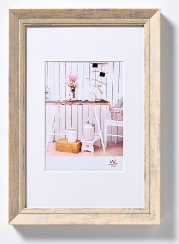 walther design Picture Frame Natural 15 x 20 cm with PassepArtout, Chalet Design Frame EL520H