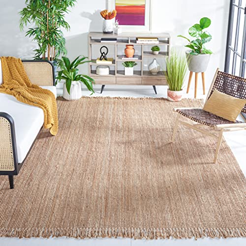 Safavieh Natural Fiber Rug for Living Room, Dining Room, Bedroom - Natural Fiber Collection, Short Pile, in Natural, 183 X 183 cm