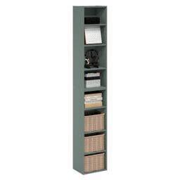 Furinno PASIR Book Shelf, 8-Tier Separable Tall Bookshelf, Stackable Bookcase with Adjustable Open Shelf, 23.6 x 30.0 x 180.1 cm, for Living Room, Bedroom, Home Office, Sage Green