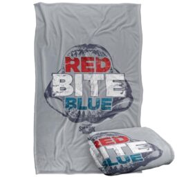 "LOGOVISION Shark Week Television Series Officially Licensed Red Bite and Blue Silky Touch Super Soft Throw Blanket 36""x58"""