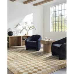 Livabliss x Galey Alix Myrtle Avenue V Abstract Floor Covering 160x230cm – Modern Marble Pattern for Living Room, Dining Room, Bedroom & Lounge, Soft Easy Care Medium Pile – Taupe, Mustard, Cream
