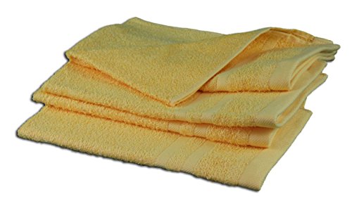 G??zze - Set of 4 Guest Towels, Soft and Absorbent, 100% Cotton, 30 x 50 cm - Gold