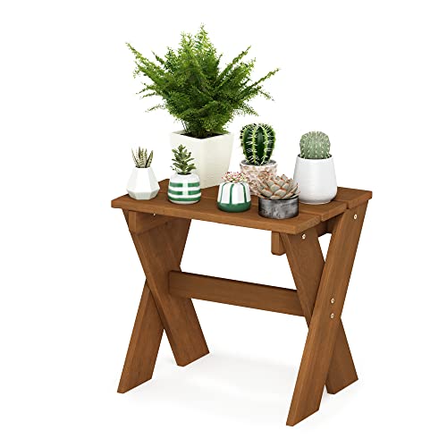 Furinno TIOMAN Patio Table, Outdoor Side Table, Flower Stand, Coffee Table, for Patio, Garden, Porch, Natural