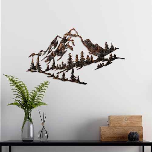 Hand-painted decorative metal wall accessory, 70 cm x 40 cm, 100% metal (1.5 mm), unique art piece for home decor, lightweight and stylish