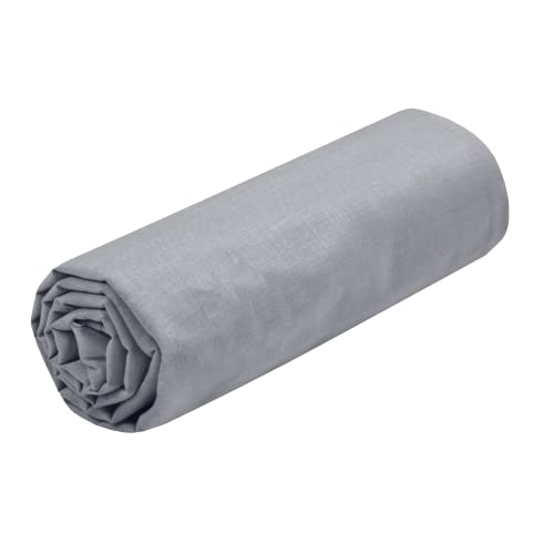 STOF - Fitted Sheet - Size 140 x 190 (200) cm Large 30 cm - 100% Oeko-Tex Certified Cotton - Mouse Colour - Eden Model - Bed Linen for Home - Soft and Comfortable for a Cosy Nest