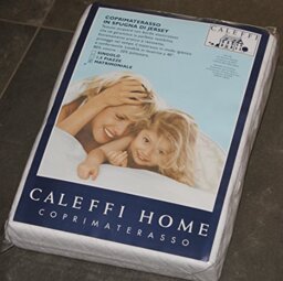 Caleffi Double Mattress Protector 180 x 200 cm Cotton and Jersey Cool Soft Breathable Double Fitted Sheet Fitted Sheet Washable 40 °C with 25 cm Corner
