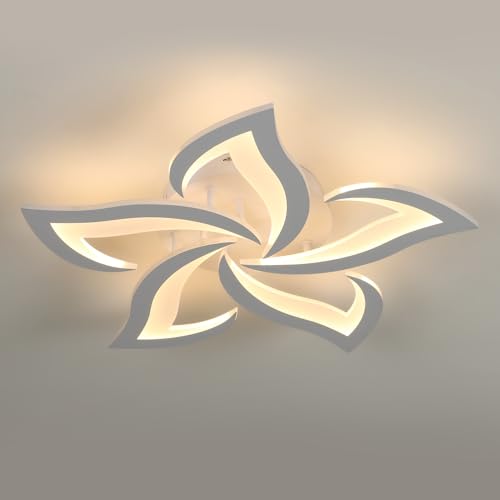 Comely LED Ceiling Light, 60W 6750LM Modern Lamp, Elegant Petal Design Light for Living Room Bedroom Dining Room (Warm Light 3000K, Dia 58cm)
