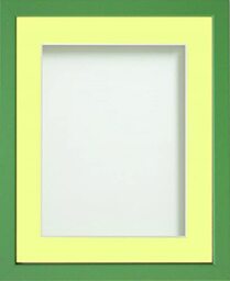 Frame Company Jellybean Range Green Wooden 14x11 inch Picture Photo Frame with Lemon Bon Bon Mount for Image 12x8 inch * Choice of Colours & Sizes* Fitted with Perspex