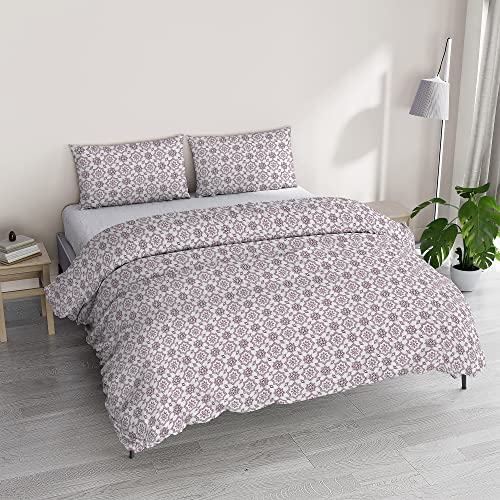 Italian Bed Linen Athena Duvet Cover Set Made in Italy, Double Dora, Pink
