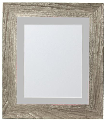 FRAMES BY POST Hygge Picture Photo Frame, Grey Ash with Light Grey Mount, 12 x 12 Image Size 8 x 8 Inches