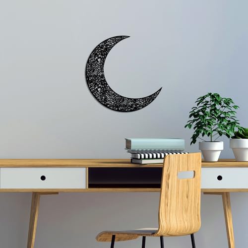 Stylish Black Decorative Metal Wall Accessory, 49 x 49 cm, 100% Metal, 1.5 mm Thick, Easy Wall Mounting, Perfect for Modern Home Decor